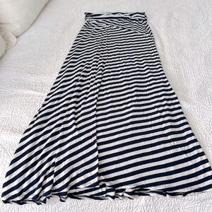 Navy and white maxi skirt